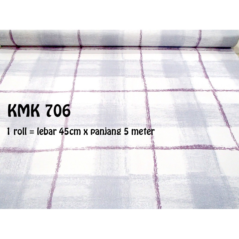 KMK 706 WALLPAPER GARIS BIRU UNGU  L 45CM X Panjang 5M