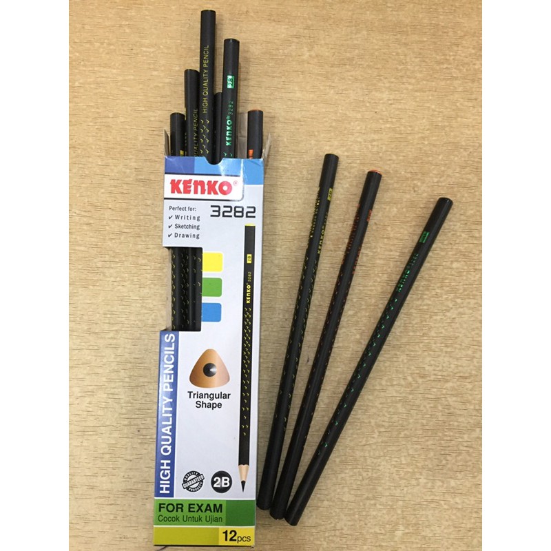 

Pinsil/pensil 2b for exam Tringular 3282 KENKO (12 pc)