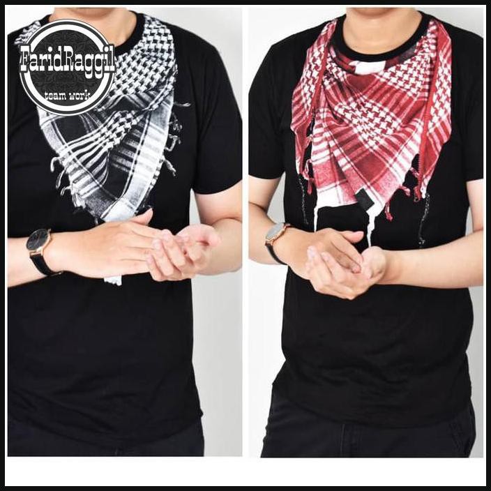 kaos 3D hitam motif sorban / kaos muslim / kaos pria / kaos sorban