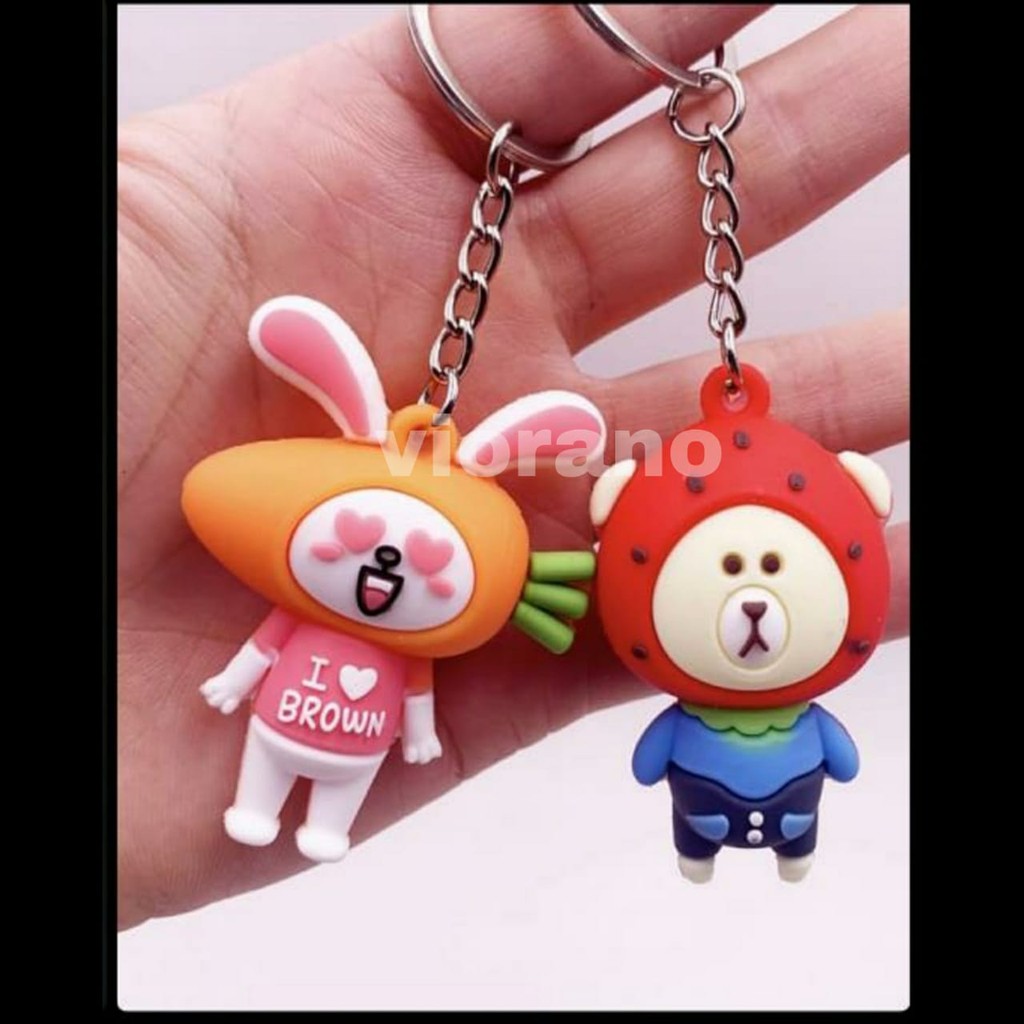 Keychain Ring Bunny Gantungan Kunci Desain Karakter Murah Lucu Berkualitas