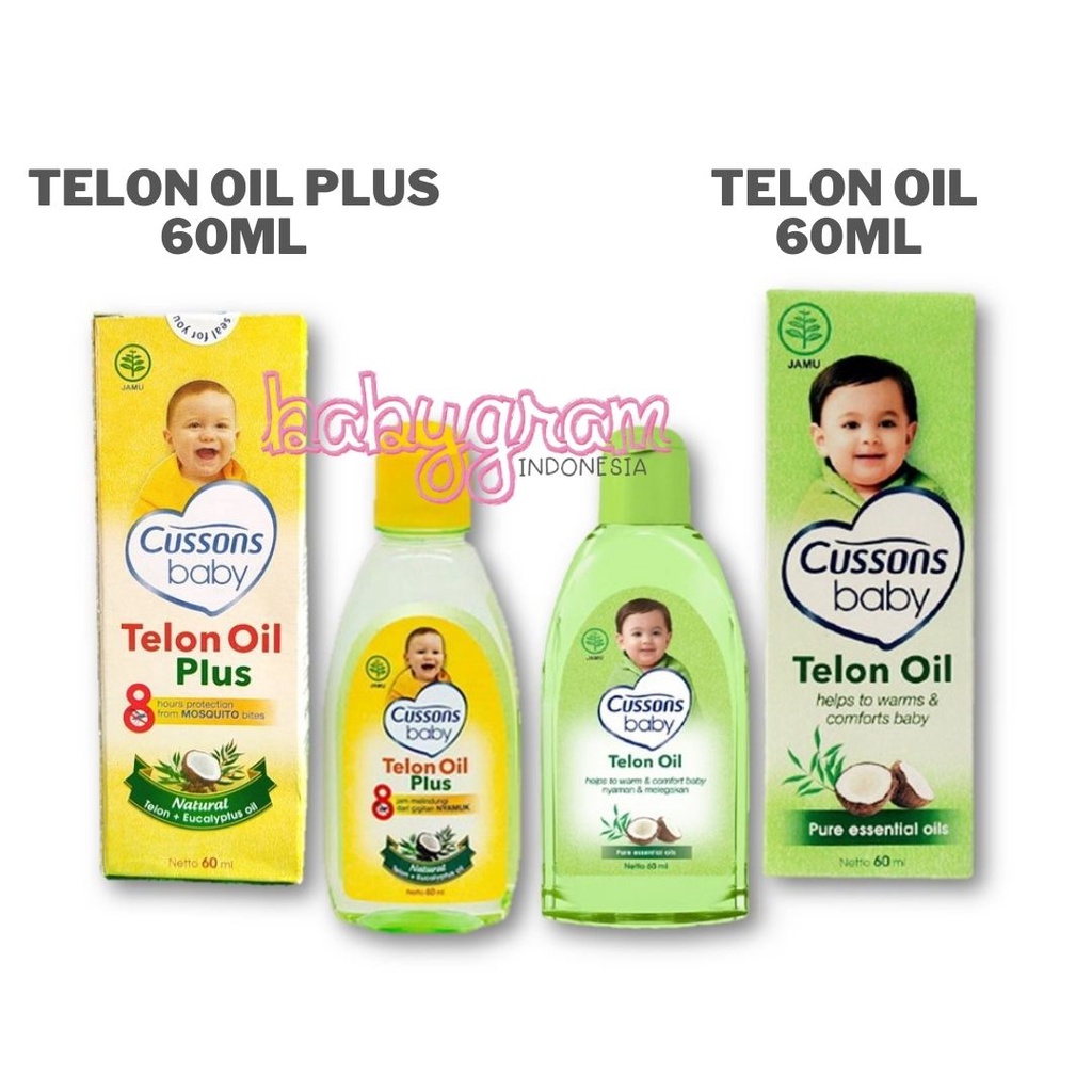 Cussons Baby Telon Oil / Minyak Telon Plus 60ml anti nyamuk