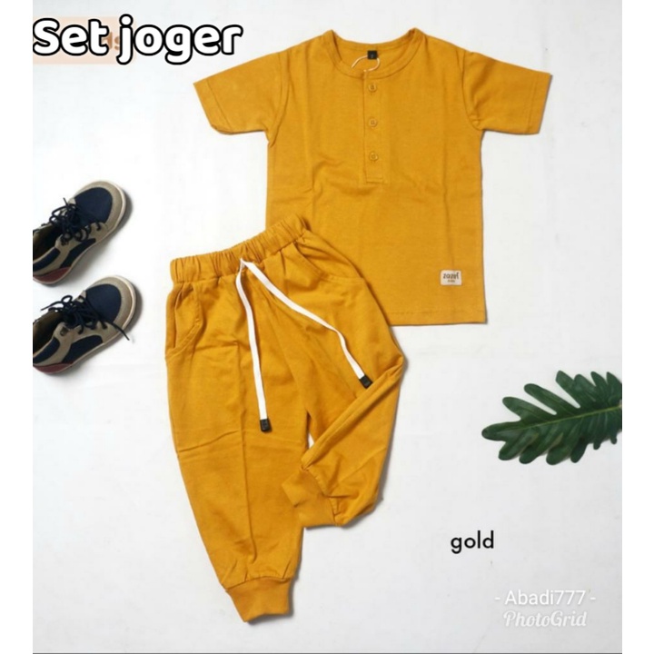 Stelan Baju Anak 2021 Model Terbaru Kiano Anak Laki Laki Dan Perempuan Set joger Anak Pakai Kancing Baju Anak Unisex