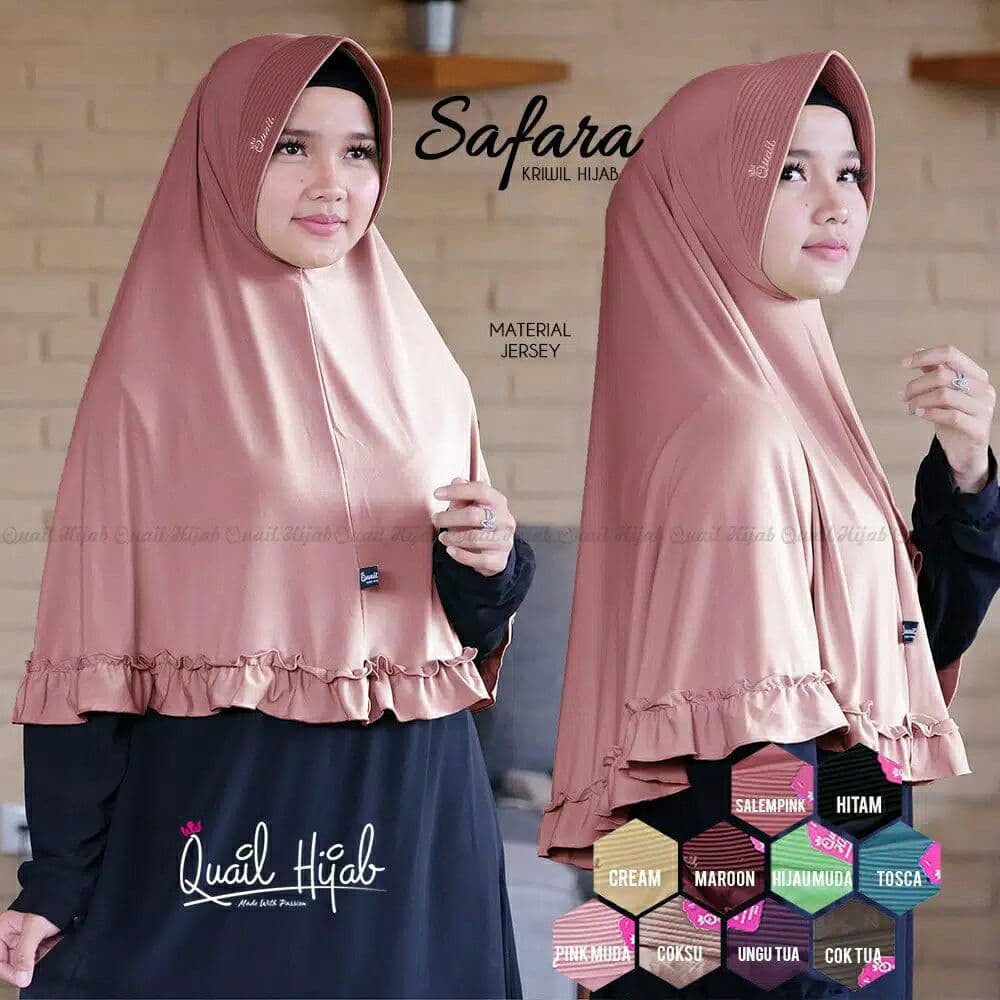 Quail Hijab Kekinian Safara Jersey Pad Anti Tembem