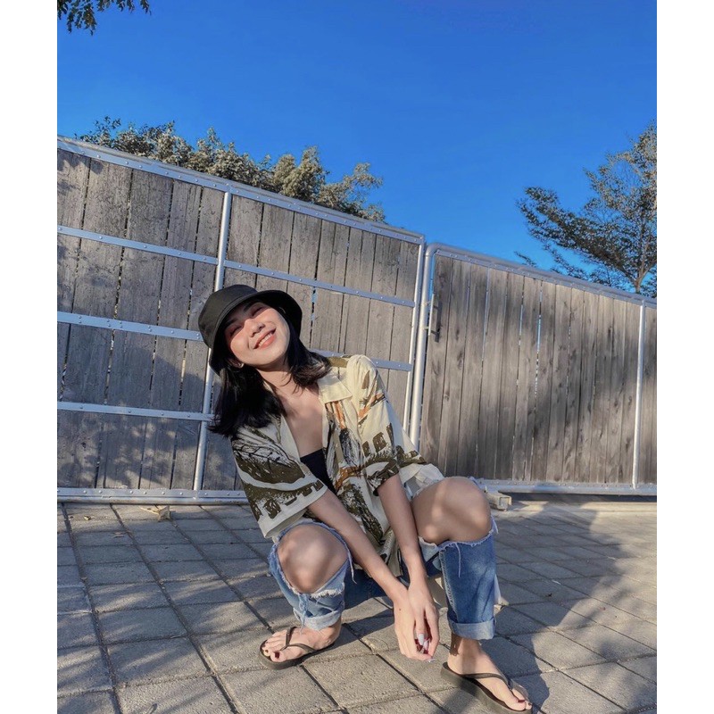 Summer Basic Shirt / Oversized Shirt (kringkel print)