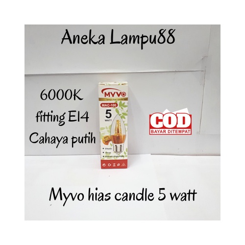 Lampu Hias 5 Watt - lampu candle 5 watt E14 myvo - bohlam jagung hias led E14