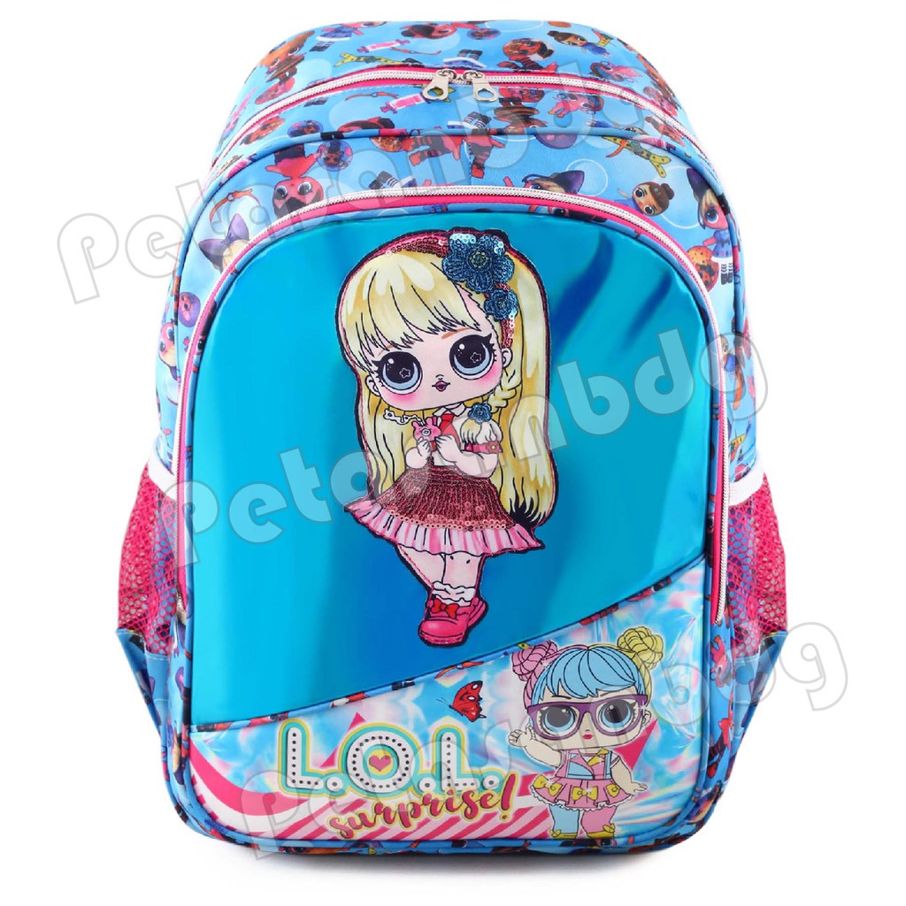 PTS - Ransel Sekolah Anak Perempuan Karakter LOL SURPRISE - Ransel Hologram LED - DAYLIGHT - FREE BOTOL