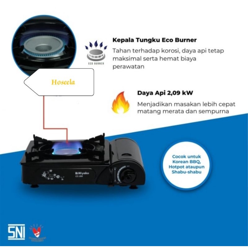 Kompor portable Miyako CC-200 / kompor gas portable 2in1 / Miyako cc200 kompor piknik / portable gas