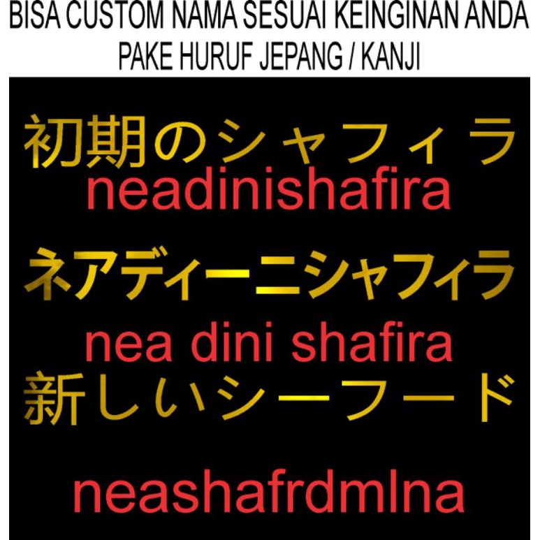 CUSTOM stiker Logo, Angka, Nama huruf Jepang Dll