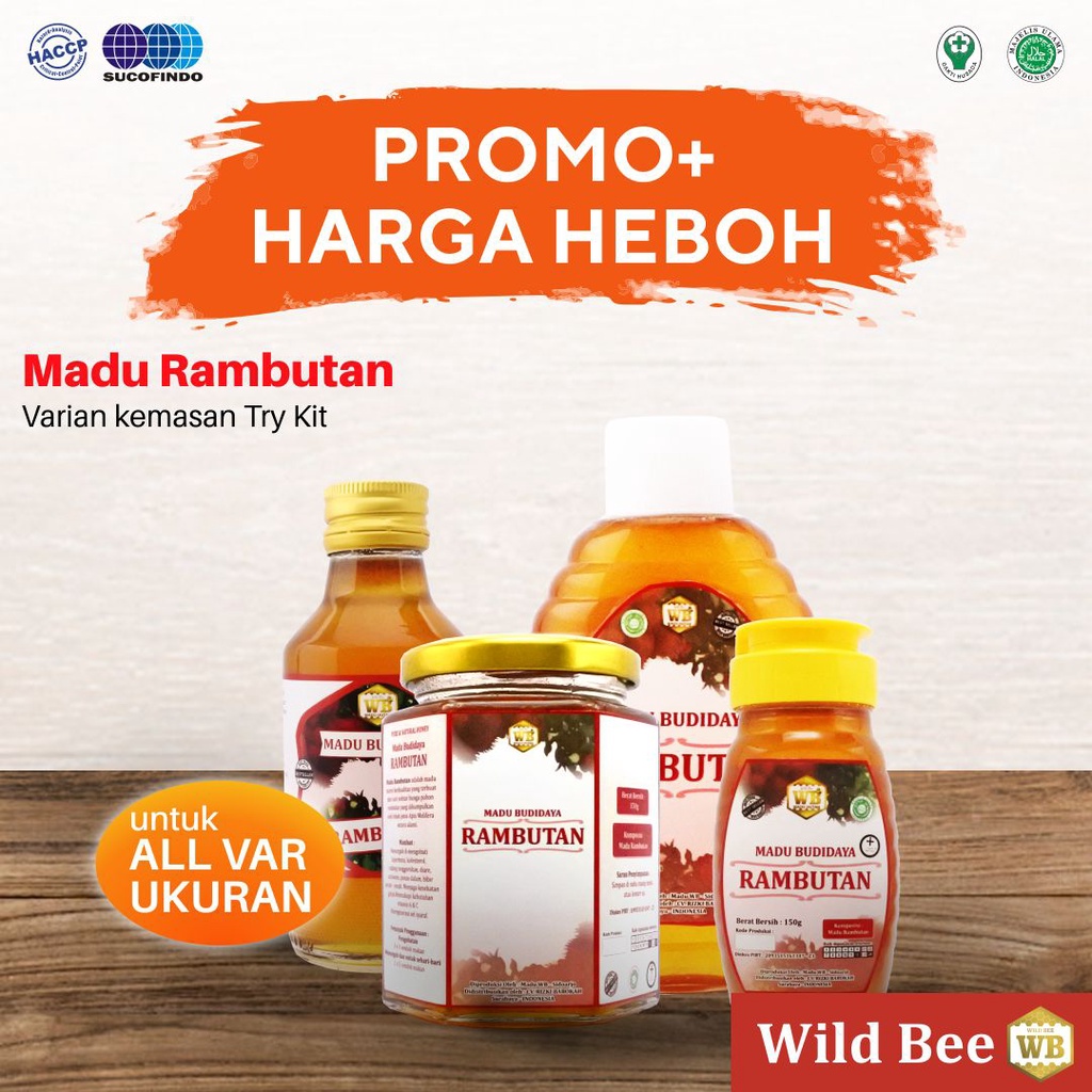 

Madu Rambutan - Lebah Apis Melifera - Garansi Murni & Asli 100% - Wild Bee - Kemasan Kecil