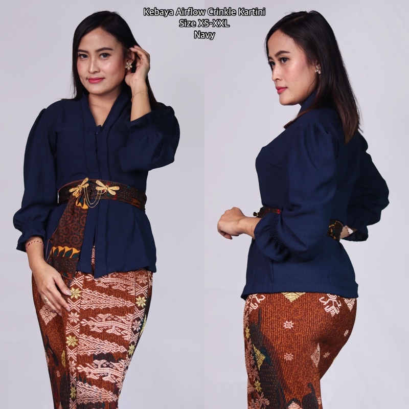 Kebaya Airflow Crinkle Kartini//Kualitas Premium//Pakaian Adat Bali//Baju Saja