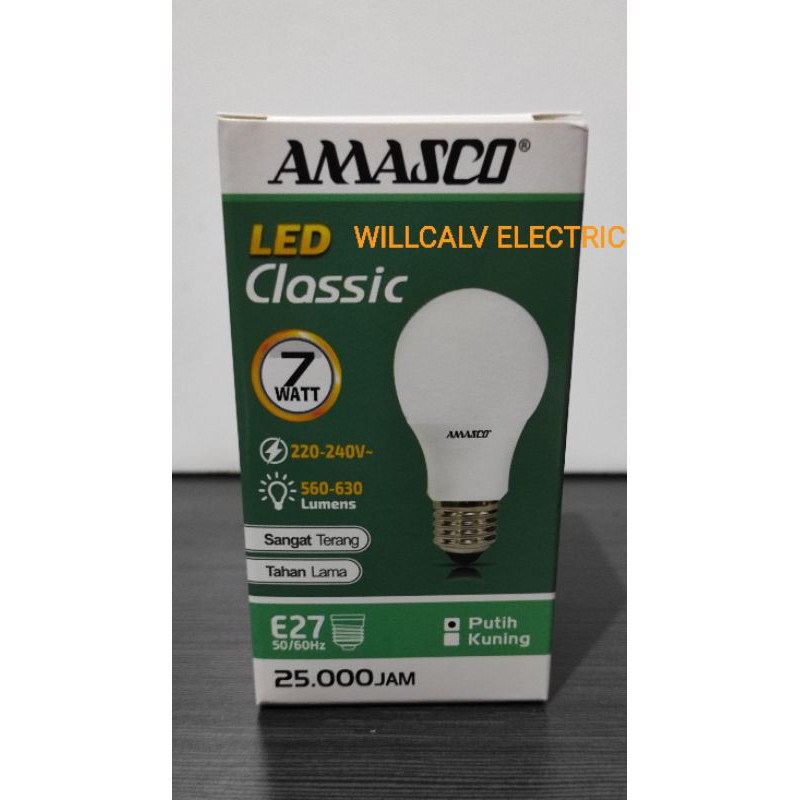 LAMPU LED AMASCO CLASSIC 7W 7WATT 7 W 7 WATT