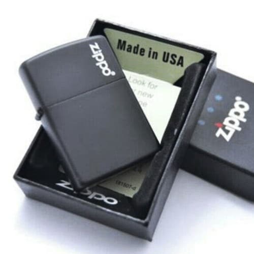 Korek Api Lighter Zippo Grade Ori Hitam Bonus Box