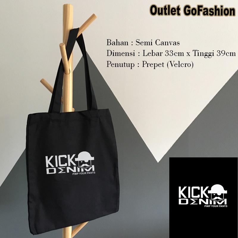 Tas Tote Bag Totebag Kick Denim Pimp Your Pants (3) Desain Keren Terbaru Outlet GoFashion Kualitas D