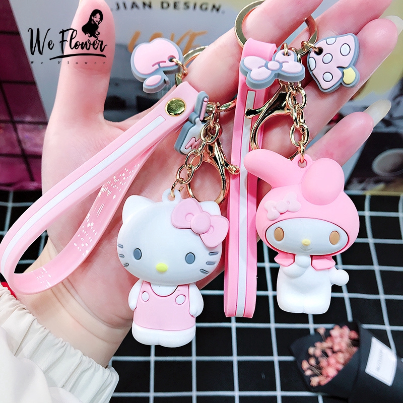 Gantungan Kunci Hello Kitty Melody Bahan Metal Warna Pink Untuk Anak Perempuan