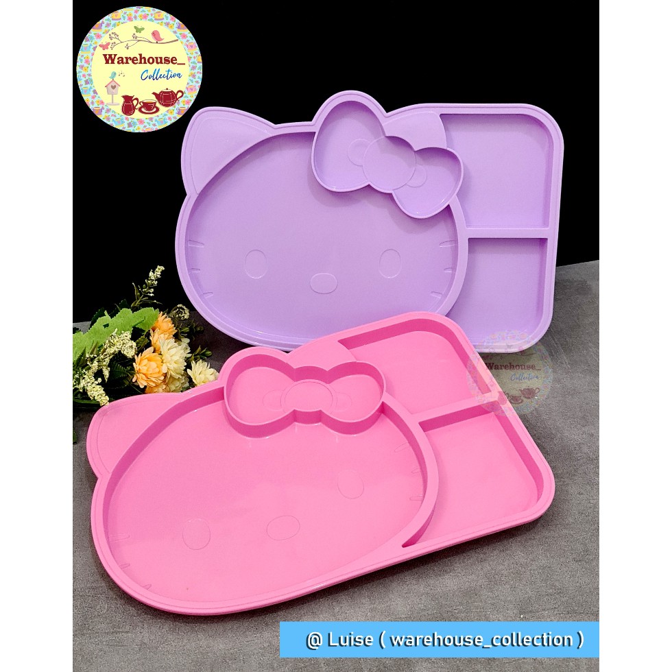Piring plastik baby segi Dessert Plate 12" inch hello kitty / piring hello kitty technoplast