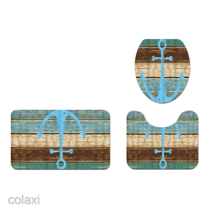 Colaxi Magideal Bathroom Set Rug Toilet Cover Contour Mat Home Decor Boat Anchor Shopee Indonesia