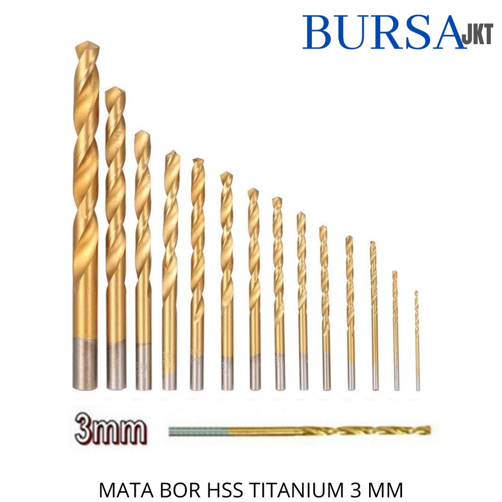 MATA BOR HSS GOLD TITANIUM COATED DRILL BIT 4241 3.0 MM