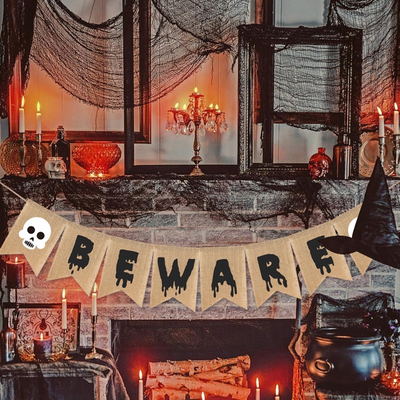 Bendera Dinding Desain Halloween Untuk Dekorasi Pesta Indoor Outdoor