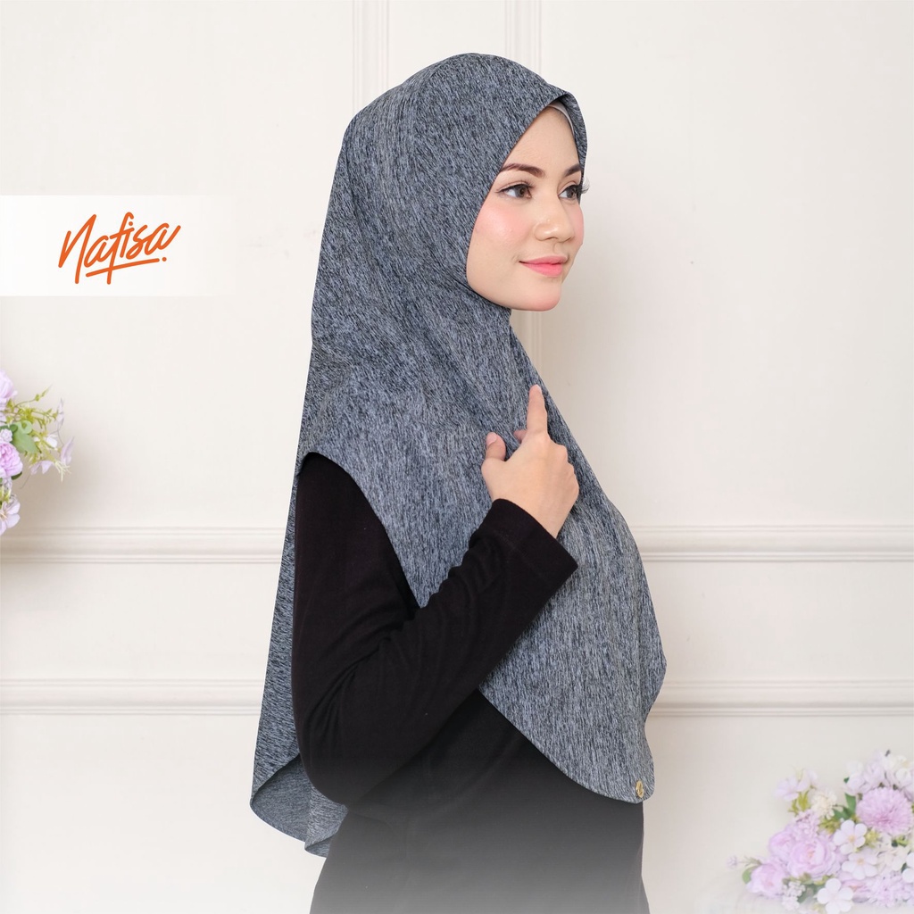 Jilbab Instan Bergo Nafisa AYANA Motif| Hijab Non Pad  Premium Kerudung Instan Motif Tanpa Bergo