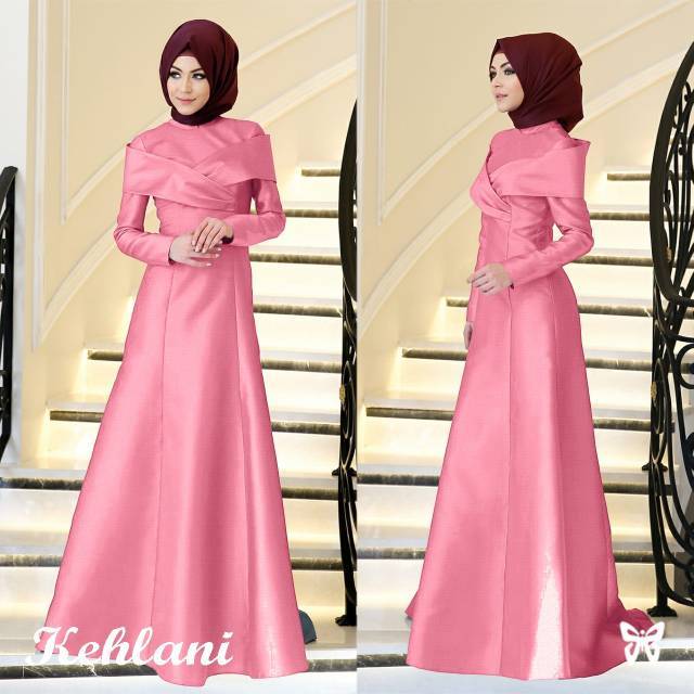 ELDE 5 - SALE Kehlani dress baloteli polos model depan silang fit to L ( Tanpa pasmina)