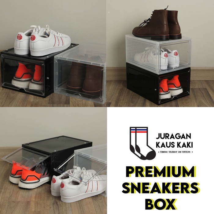 SIMB | Kotak Sepatu Premium Sneakers Box Display Shoe Box Adidas Nike Jordan - Hitam