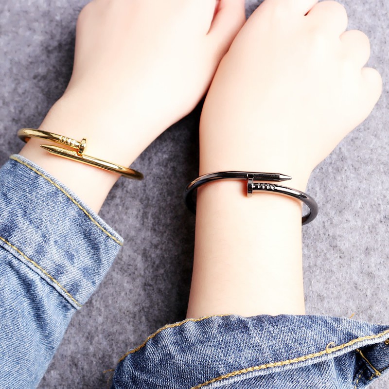 Gelang Tangan Model Paku Bahan  Titanium Steel AB23 Wanita Gelang Tangan Cantik UNISEX ACC