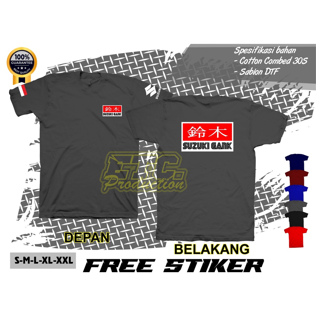 Kaos Suzuki Gank Jepang Terbaru | Kaos Otomotif | Kaos Suzuki Squad | Pakaian Wanita dan Pria Catton