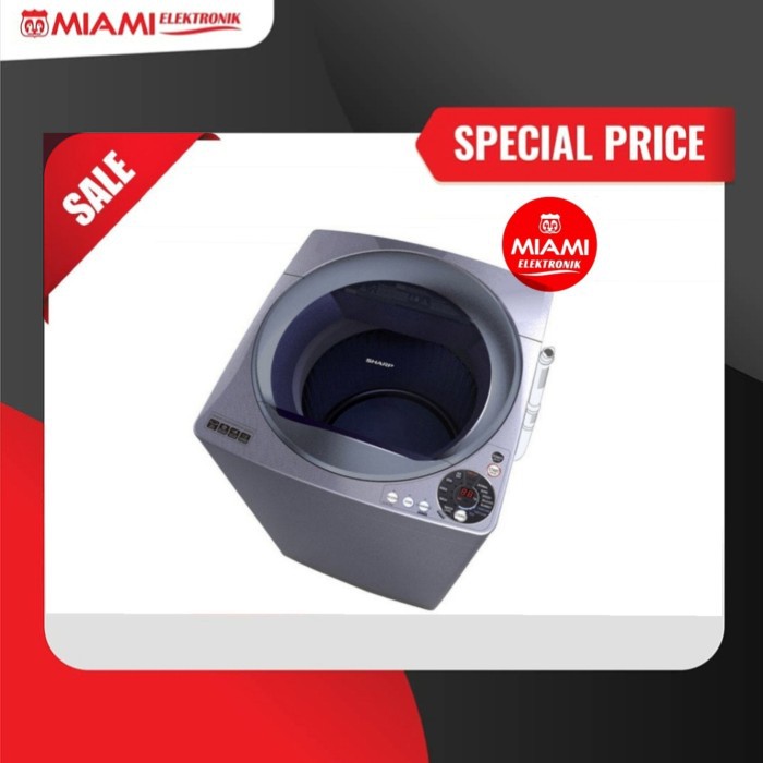 SHARP Mesin Cuci 10 kg Megamouth Series ES-M1008T-SA / ESM1008TSA / ESM1008