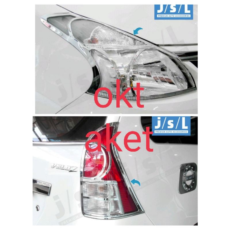 paket garnish lampu depan belakang all new avanza xenia chrome jsl