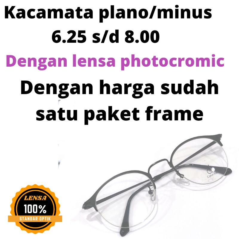 kacamata lensa photocromic minus 6.25 s/d 8.00 gratis frame bebas pilih dari etalase toko