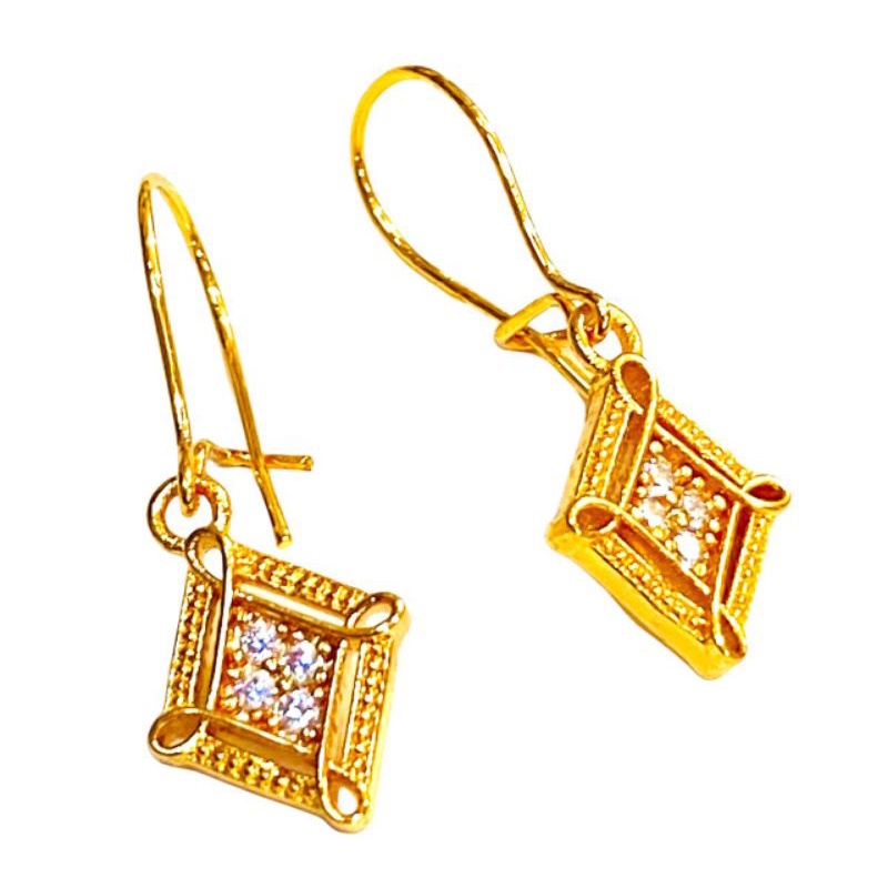 anting gantung//anting lapis emas//perhiasan//Anting