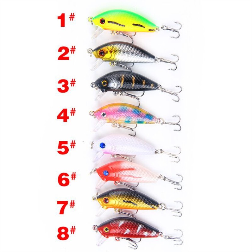 Shengyao 1Pcs Crankbait Minnow Umpan Pancing 5cm/4.2g Floating Fishing Lure Ikan Bass Bait Swimbait Wobbler