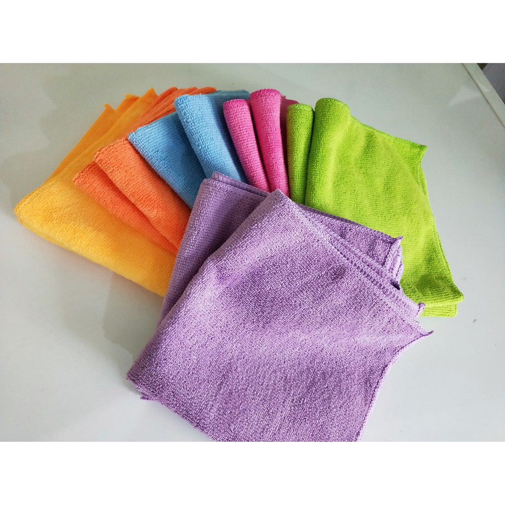 Kain Lap / Kain Lap Microfiber / Kain Lap Mobil / Kain Lap Cleaning Cloth Microfiber 35Cm x 35Cm 1 Pack isi 12 Pcs