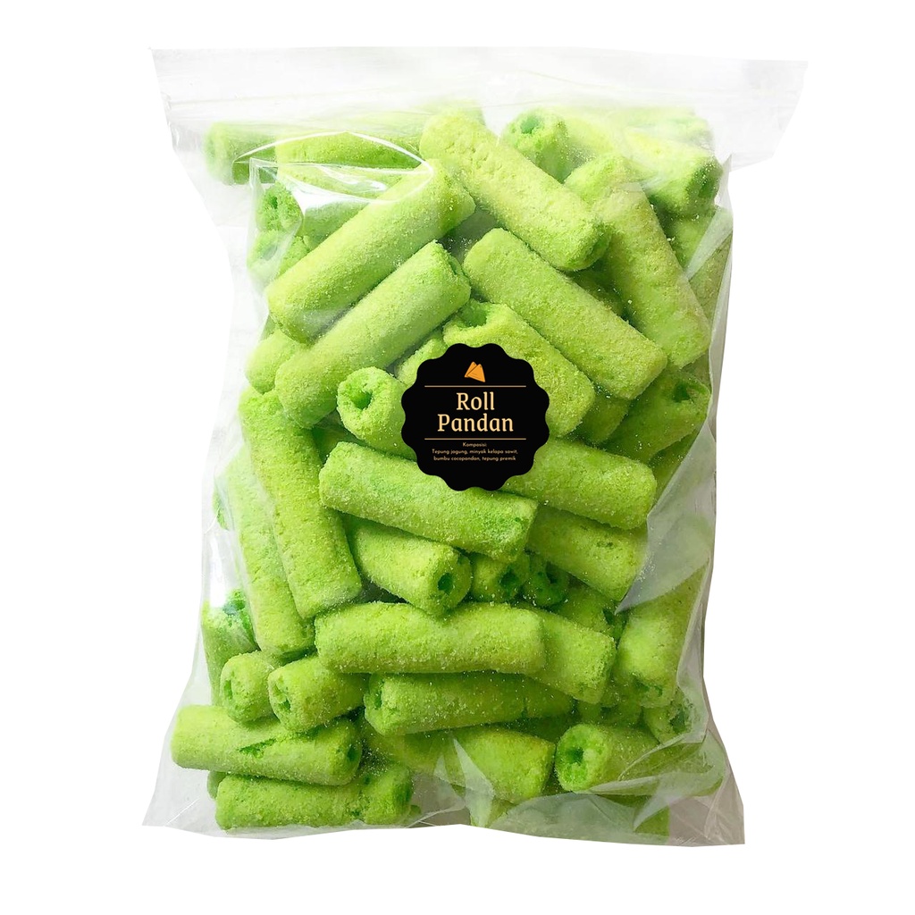 [DELISH SNACKS] Roll Pandan (Grosir) 250gr / Snack Cemilan / Camilan Manis Momogi Rasa Pandan