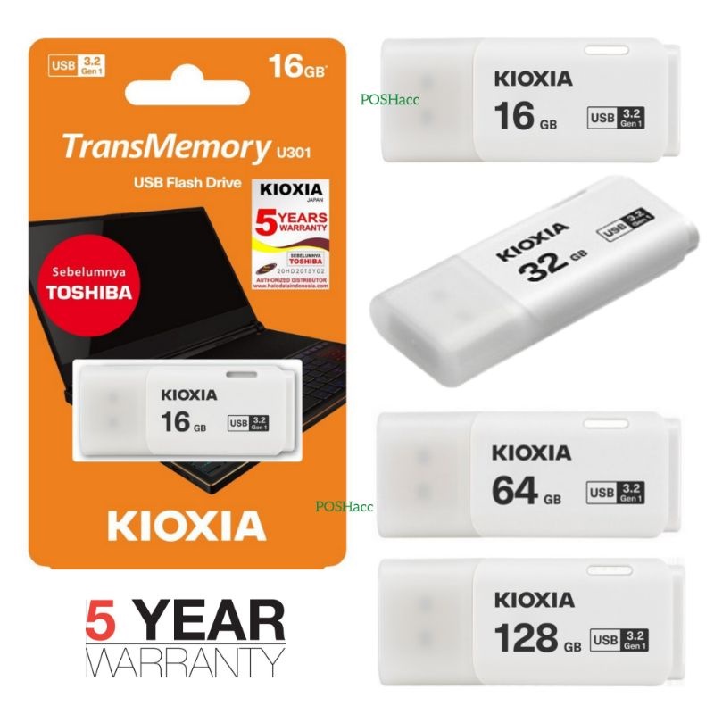 KIOXIA U301 Flashdisk USB 3.2 16GB 32GB 64GB 128GB GEN 1 Highspeed 20Gbps Hayabusa Garansi Resmi Ori