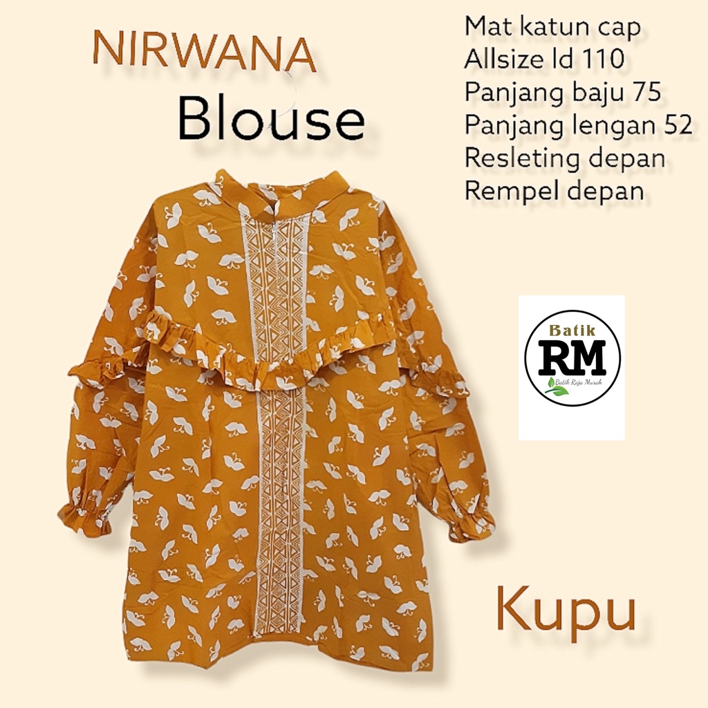 Nirwana  blouse batik solo atasan kerja blus wanita kantor