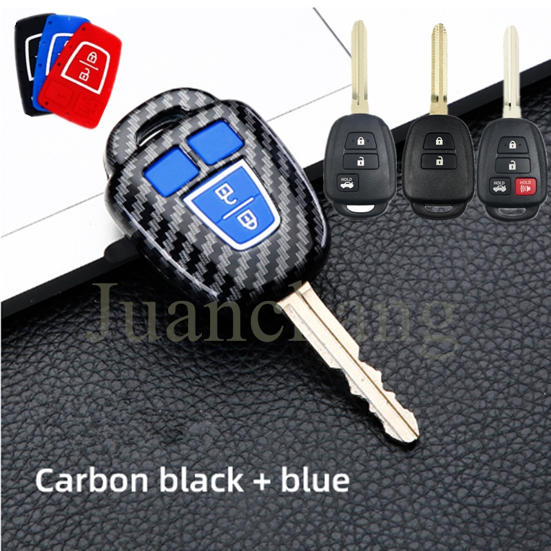 Case Kunci Mobil Bahan Silikon Carbon Fiber Untuk Toyota Camry Prius 2012 2013 2014 2015 2016 2017 Corolla RAV4 TOY43 2 / 3 / 4