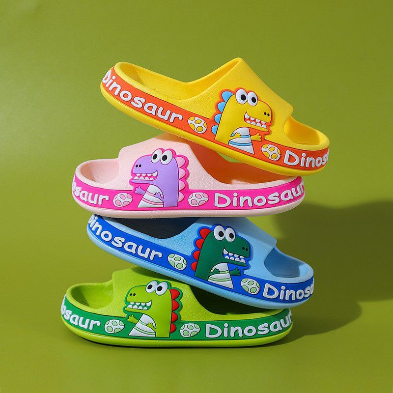 [littlecrab] Sandal Anak Dinosaur Telur Dino Sandal Dino Samping Colorful Kids Sandal High Quality Biru Kuning Hijau Pink Dinosaurus Telur Lucu Unik Sandal Selop Anak Berkualitas Anti Slip Korean Style