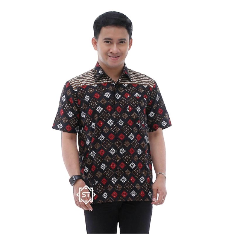 Batik pria lengan pendek reguler | Kemeja batik lengan pendek premium