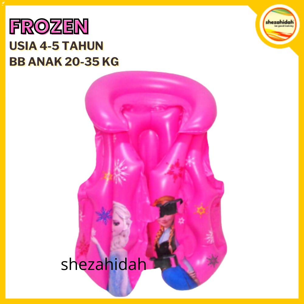PELAMPUNG RENANG ANAK CARTOON INFLATABLE SWIM VEST LIFE JACKET FROZEN
