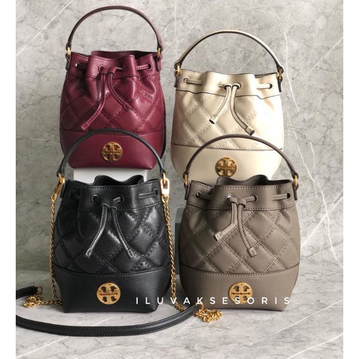 TAS WANITA BRANDED TORY BURCH WILLA MINI BUCKET SERUT