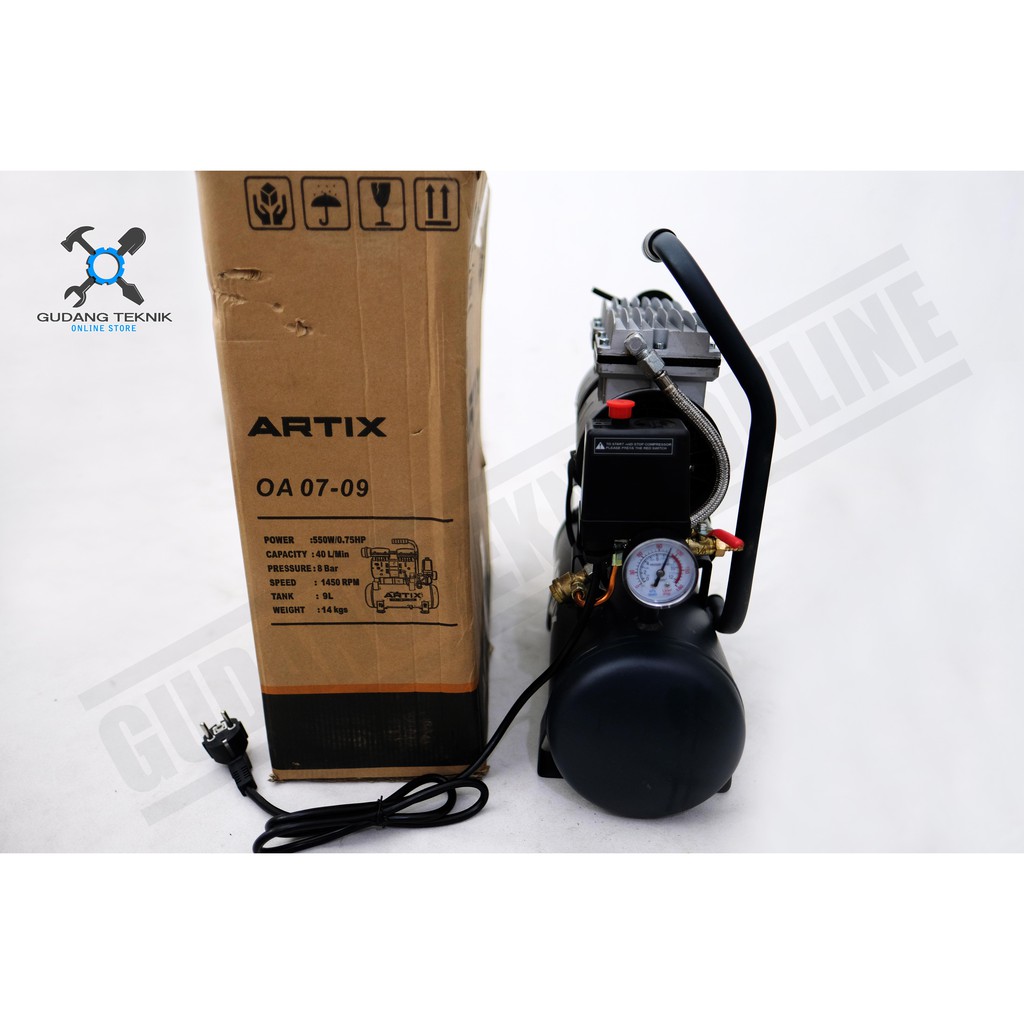 Kompresor Oilless 0 75 HP Artix OA 0709 / Silent Compressor Oiless Artix OA0709