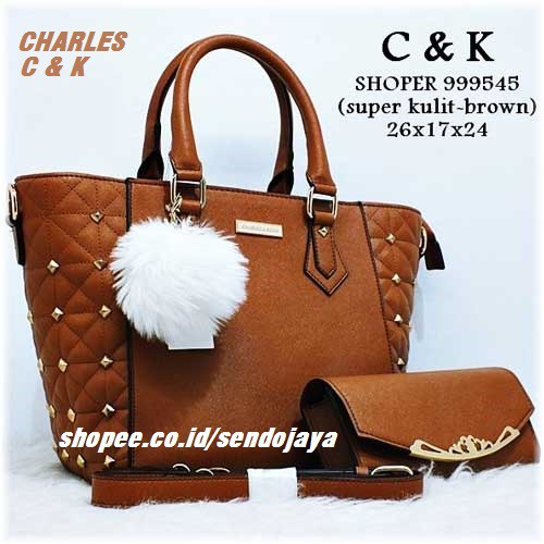 PAKET SET TAS & DOMPAT IMPORT TAS MEWAH IBU IBU KONDANGAN CANTIK CHARLES C & K