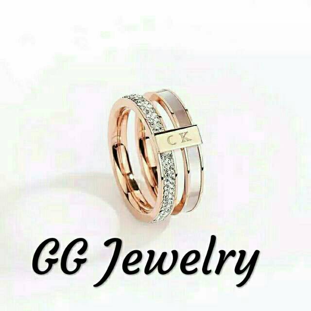 GG Cincin CK Titanium Lapis Emas 18k#CC-107A