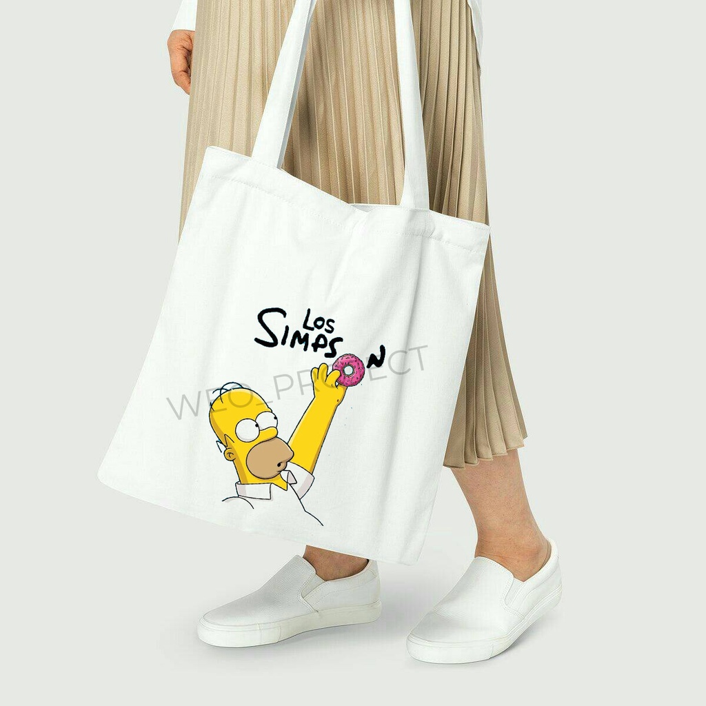 TOTE BAG KANVAS MURAH / TOTE BAG WANITA / TOTE BAG MOTIF THE SIMPSON