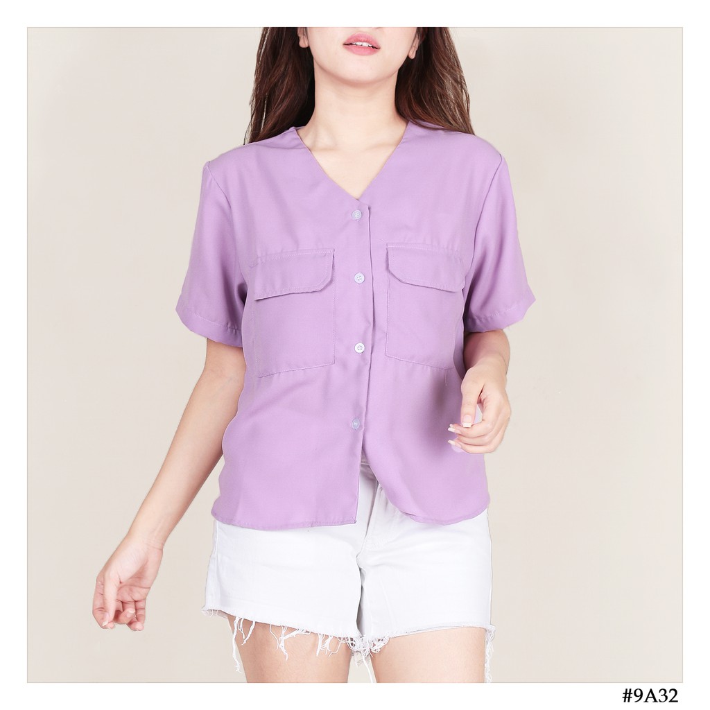 (COD) OH Fashion Kemeja Joan Tshirt Lengan Pendek Premium #9A32-00
