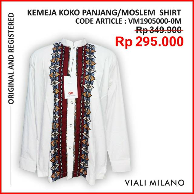 Kemeja koko panjang muslim Brended Original viali milano