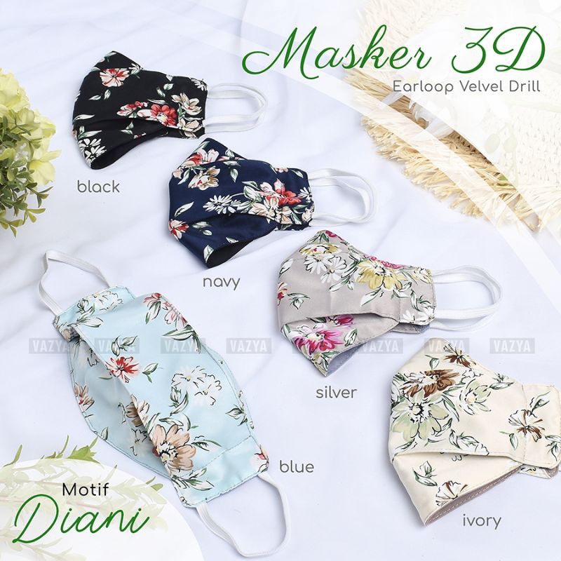 Masker 3D Earloop Velvet Drill