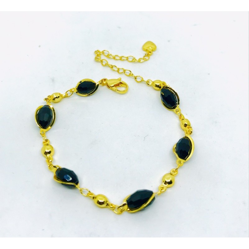 gelang tangan wanita //gelang kristal kombinasi lapis emas //perhiasan//gelang