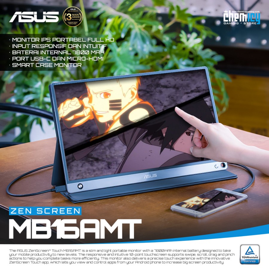 Asus ZenScreen MB16AMT 15.6inch 60Hz Portable Gaming LED Monitor
